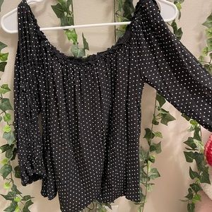 Black American eagle blouse